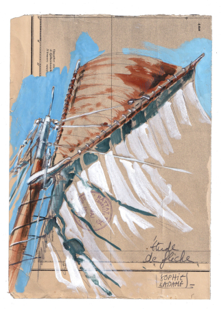 Aquarelles, encre et mine de plomb<br>
17 x 24 cm