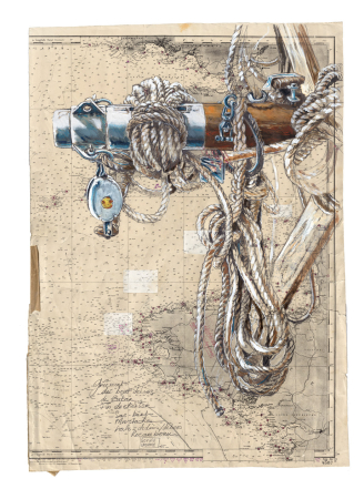 Aquarelles, encre et mine de plomb<br>
50 x 72 cm
